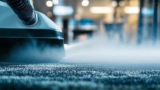 Steam Cleaning Carpet in Commercial Setting