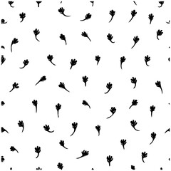 Black Leaflets on White Backdrop Monochromatic Design