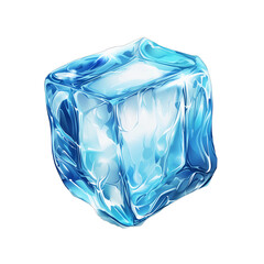 A blue ice cube