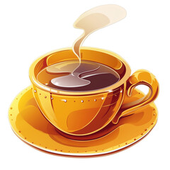 A cup of coffee with steam coming out of it