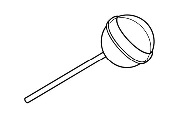 Lollipop Candy Sweetness Isolated Outline Vector Design Element On White Background