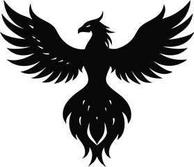 Black eagle wings vector silhouette tattoo illustration