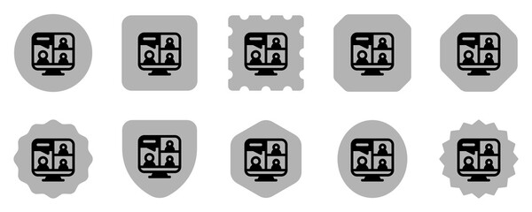 Fototapeta premium Editable online video meeting, conference vector icon. Remote work, job, profession, freelance. Part of a big icon set family. Perfect for web and app interfaces, presentations, infographics, etc