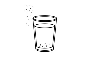 Line Art Glass Of Water With Sediment Graphic Resource Illustration Design