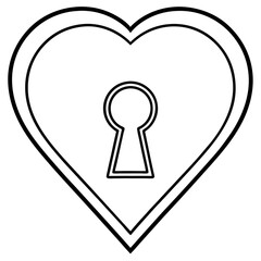 Key to Affection Heart Outline Art