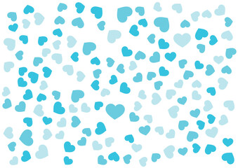 ハート柄の背景 水色系の3色 ハート