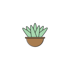 flower pot. plant's pot. icon. vector illustration
