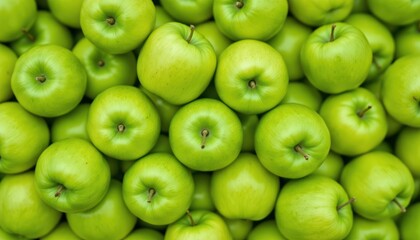 Harvesting Green Apples Background Orchard Nature Photography Agricultural Setting Aerial View Fresh Produce Concept