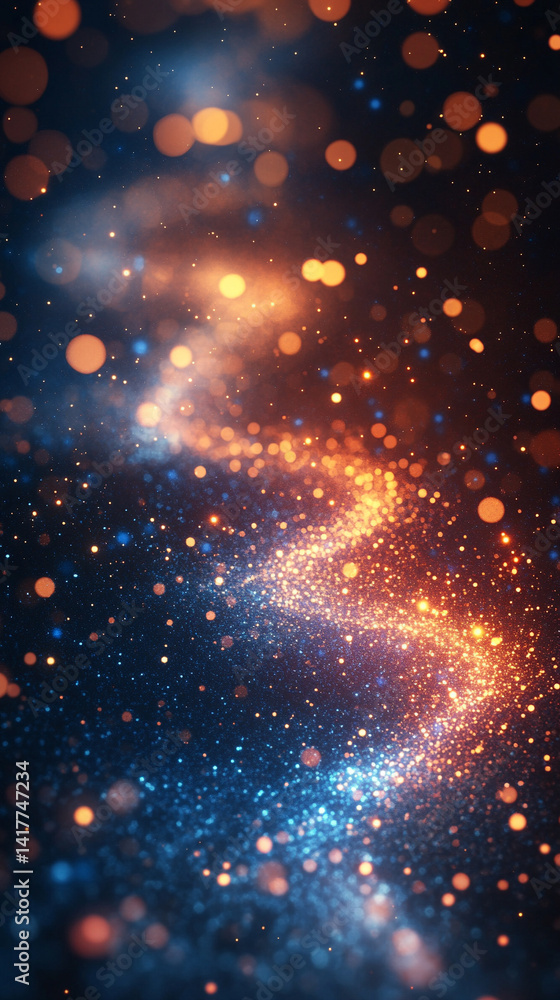 Poster flowing red and blue light trails converge in the distance symbolizing speed data motion and digital