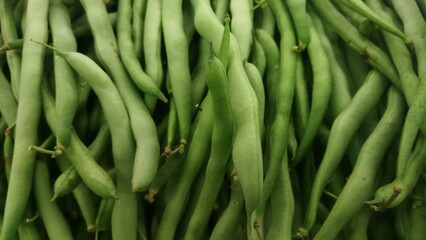 A Bountiful Harvest of Fresh Green Beans: Vibrant, Lush, and Ready to Cook
