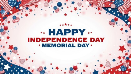 Obraz premium Celebrating Independence Day and Memorial Day Together USA Graphic Design Festive Environment Colorful Viewpoint
