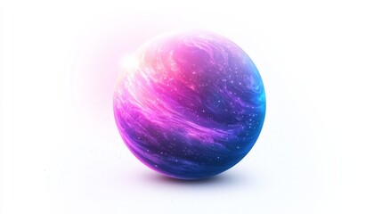 Fototapeta premium Futuristic Digital Sphere with Swirling Colors and Cosmic Textures in Shades of Pink and Blue