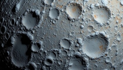 Exploration of Moon Surface with Realistic Craters Space Digital Art High Detail Aerial View Cosmic Beauty