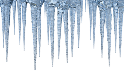 Intricate Icicle Formations Featuring Clear and Textured Ice Details Isolated on Transparent Background – Perfect for Winter-Themed Designs and Creative Projects