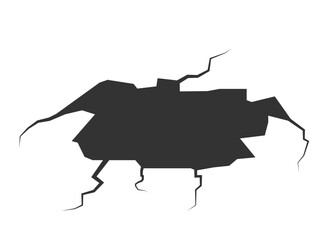 Hole in the wall. Destroyed wall.