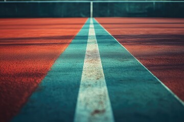 Court lines on outdoor playing surface