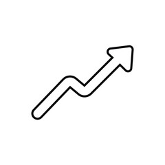 Upward Trending Arrow Growth, Success, and Progress Icon - Line Art Vector Illustration
