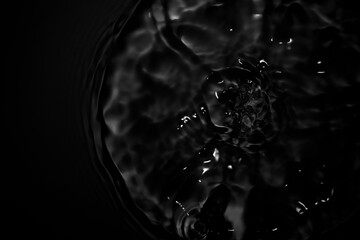 Dark Water Ripples Creating Abstract Shapes and Patterns in Motion