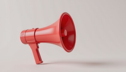 Digital Concept of Red Megaphone for Effective Communication in Business Environments