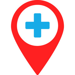 Fototapeta premium Hospital Location single vector illustration icon