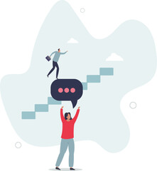 Expert advice or intelligence information to solve business problem, professional consultant or support giving solution concept.flat character life .