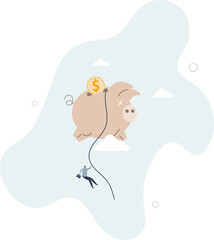 Personal finance strategy, income tax or investment target for office worker retirement concept.flat character life .