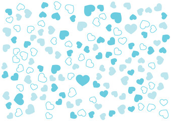 ハート柄の背景 水色系の単色 ハート