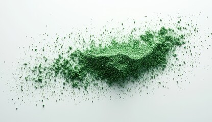 Fototapeta premium Bright Green Glitter Spread Across White Surface for Creative Projects and Crafts