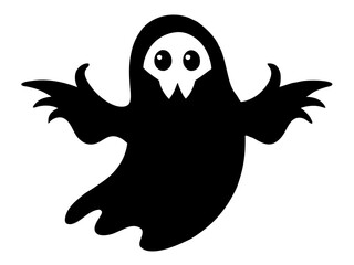 Halloween Ghost Silhouette Vector | Cute & Spooky Ghost SVG for Cricut