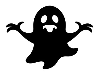 Halloween Ghost Silhouette Vector | Cute & Spooky Ghost SVG for Cricut