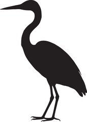 Egret bird silhouette vector, egret bird icon silhouette bundle vector