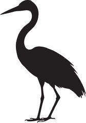 Egret bird silhouette vector, egret bird icon silhouette bundle vector