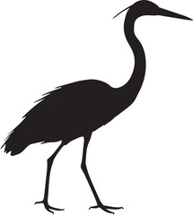 Egret bird silhouette vector, egret bird icon silhouette bundle vector