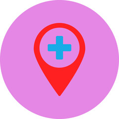 Hospital Location single vector illustration icon
