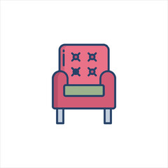 red sofa isolated on white