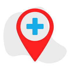 Hospital Location single vector illustration icon
