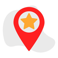 Starred Location single vector illustration icon