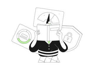 Flat vector illustration of business people operating work scene
