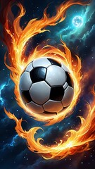 "Fiery Soccer in Space"
