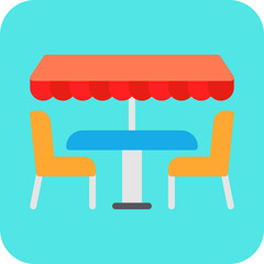 Outdoor Cafe single vector illustration icon