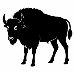 Majestic Bison Silhouette Art