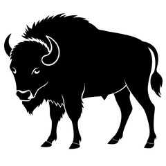 Majestic Bison Silhouette Art