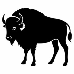 Majestic Bison Silhouette Art