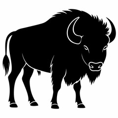Majestic Bison Silhouette Art