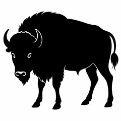 Majestic Bison Silhouette Art