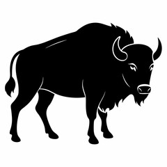 Majestic Bison Silhouette Art