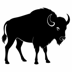 Majestic Bison Silhouette Art