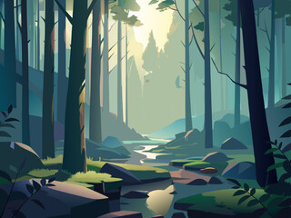 forest landscape illustration
