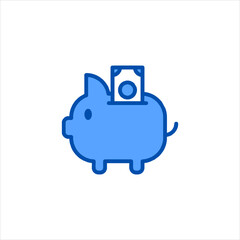piggy bank and money