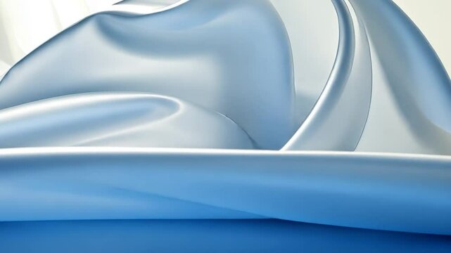 Light Blue Satin Drape, Indoor Light